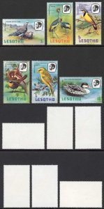 Lesotho Birds SG438/43 NO WMK 1982 imprint U/M