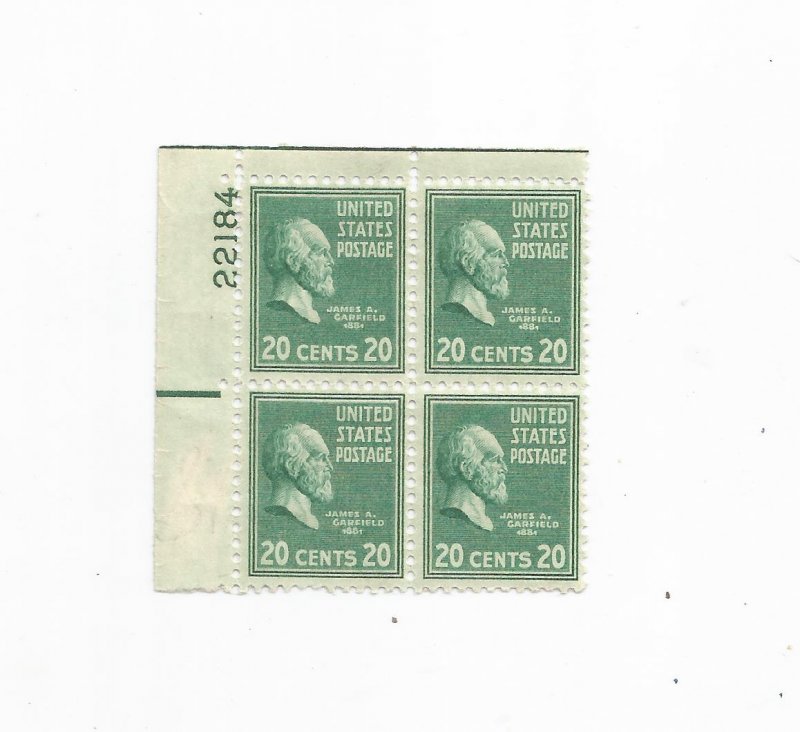 US SCOTT# 825, PLATE BLOCK OF 4, MNH, OG