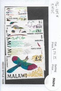 Malawi: Sc #96-109, MH Birds (50694)