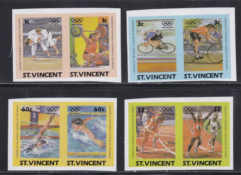 St. Vincent # 765-768, Summer Olympics, Imperf Pairs, NH, 1/2 Cat.