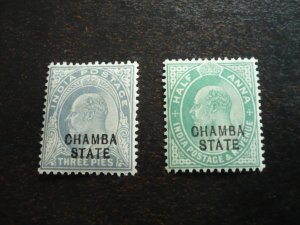 Stamps - India - Chamba - Scott# 20,30 - Mint Hinged Part Set of 2 Stamps