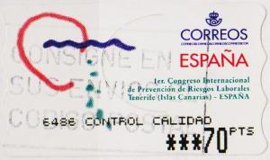 Spain. 2000? 70p Machine Label. Fine Used