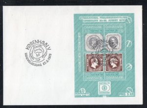 Denmark Sc 565 1975 HAFNIA 76 stamp sheet on FDC
