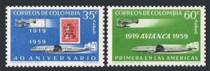 Colombia C347-C348,MNH.Michel 893-894. AVIANCA company,1960.Stamp.planes.