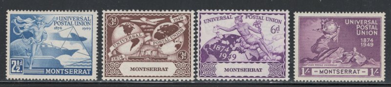 Montserrat 1949 UPU Omnibus Issue Scott # 108 - 111 MH