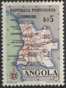 Angola 386 (mh) 5c map (1955)