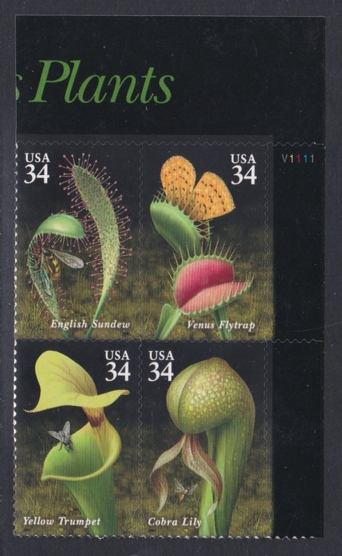 3531a Carnivorous Plants Plate Block MNH