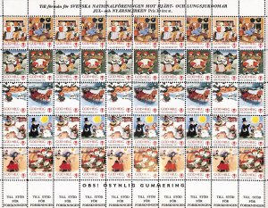 Sweden Christmas Poster stamps Hearth & Lungs TB Tuberculosis seals 1986