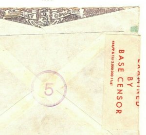 S.AFRICA GB MIXED FRANKING Cover WW2 Censor FPO S.Shields Rail Station 1943 Z57