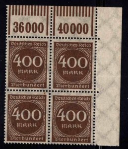 Germany Scott 232  MNH**  top  right corner block
