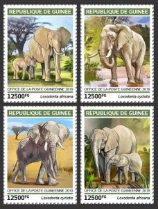 GUINEA - 2019 - Elephants - Perf 4v Set - Mint Never Hinged