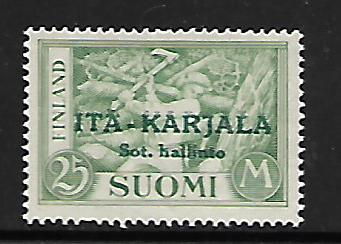 KARELIA N15   MNH FINLAND STAMPS OVERPRINTED, GREEN