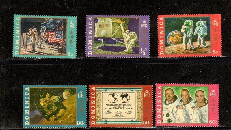 DOMINICA #291-296 1970 MOON LANDING MINT VF NH O.G