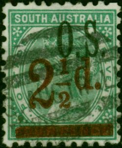 South Australia 1894 2 1/2d on 4d Deep Green SG071 Fine Used