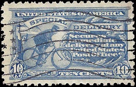 E10 Used... SCV $50.00... Nice Stars & Stripes cancellation