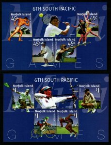 NORFOLK ISLAND 2002 6TH SOUTH PACIFIC GAMES UNISSUED MINIATURE SHEETS MNH