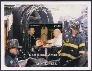 Tajikistan 2001 POPE JOHN-PAUL II F.D.N.Y.FIRE BRIGADE S/S  (1) PERF.MNH