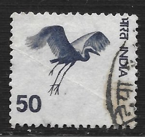 India #697 50(p) Birds - Flying Crane ~ Used