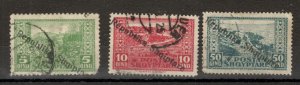 ALBANIA - 3 USED STAMPS, OVERPRINT - 1925.