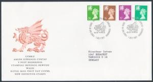 Great Britain Wales stamp Elizabeth II set on FDC Cover 1997 Mi 72-75 WS151564