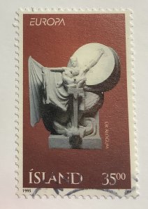 Iceland 1995 Scott 801 used - 35kr, Europa, Peace and Freedom Sculpture