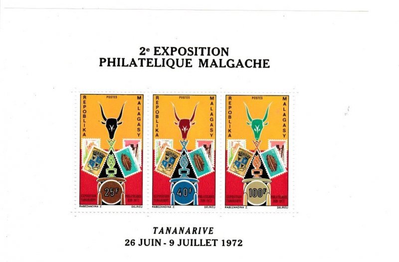 Malagasy # 470c, 2nd Philatelic Exhibition Souvenir Sheet, Mint NH, 1/2 Cat.