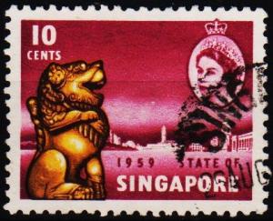 Singapore. 1959 10c S.G.54 Fine Used