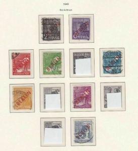 BERLIN 1949 OVERPRINTS USED STAMPS ON 1 PAGE CAT £120  R 2511