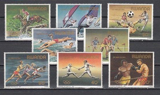 Rwanda, Scott cat. 1191-1198. `84 Summer Olympics issue