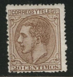 Spain 245 MH* King Alfonso II 20c 1879 CV$145