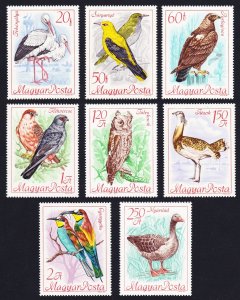 Hungary Stork Eagle Owl Falcon Bustard Goose Protected Birds 8v 1967 MNH