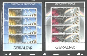 GIBRALTAR,1995 #677a-679a, MNH; PAIR=$2.75;