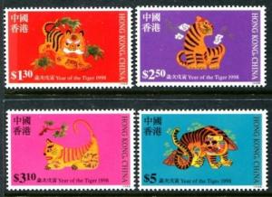 HONG KONG Sc#807-810 Year of the Tiger (1998) MNH