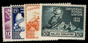 SINGAPORE SG33-36, ANNIVERSARY OF UPU set, VLH MINT. Cat £17.