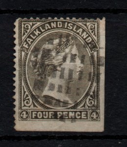 Falkland Islands QV 1887 4d black Sideways WMK SG10 fine used WS45814