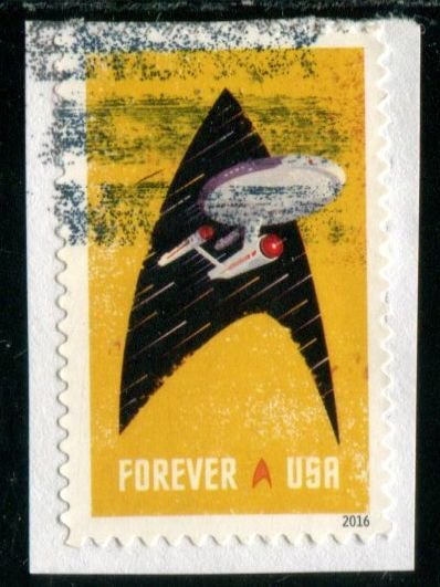 5132 US (47c) Star Trek SA, used on paper