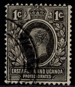 EAST AFRICA and UGANDA GV SG65, 1c black, FINE USED.