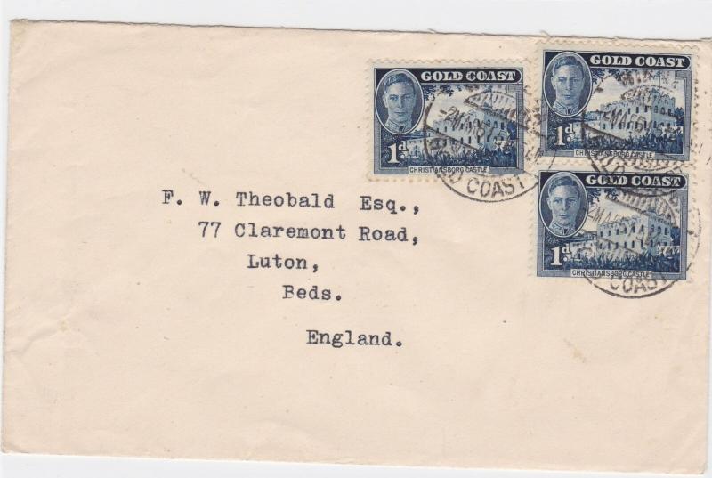 gold coast 1951 stamps cover to england     ref r13461