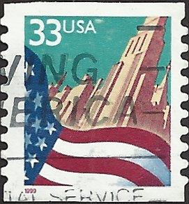 # 3281c USED FLAG AND CITY SMALL DATE