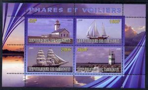 DJIBUTI - 2009 - Lighthouses & Ships #1 - Perf 4v Sheet - MNH - Private Issue