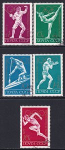 Russia 1972 Sc 3984-8 Fencing Canoeing Boxing Weight Lifting Running Stamp CTO