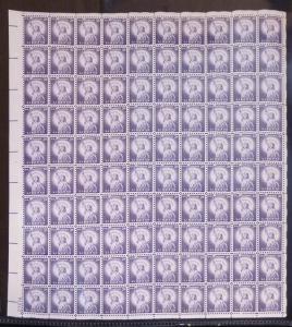 US #1035 FULL SHEET of 100, 3c Statue of Liberty,  VF/XF mint never hinged, S...