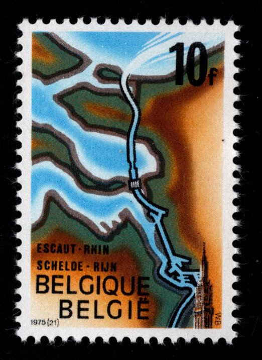 Belgium Scott 936 MNH** Map of Schelde Rhine  canal