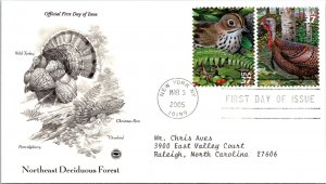 FDC 2005 SC #3899 Northeast Deciduous Forest - New York, Ny - Pair - J2916