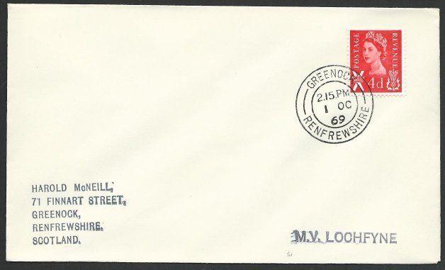 GB SCOTLAND 1969 cover Clyde Steamer cachet  MV LOCHFYNE...................48210