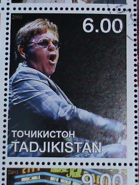 Tajikistan Stamp:2001 Elton John & Eminem CTO full Stamp sheet