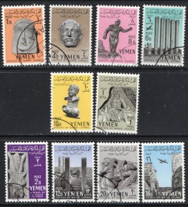 Thematic stamps YEMEN 1961 MARIB STATUES 10v  141/50 used