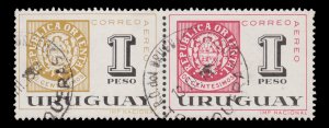URUGUAY STAMP 1965 SCOTT # C271D-E. USED.