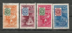 COLOMBIA # 709-712 , USED
