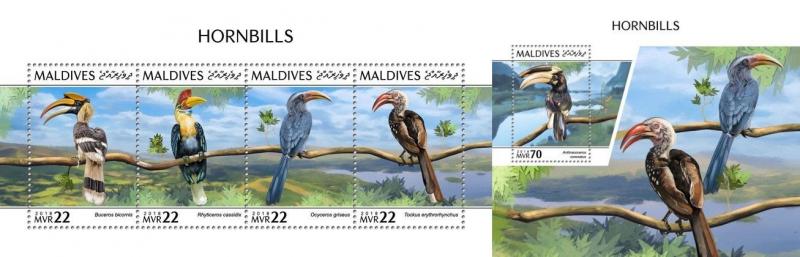 Z08 MLD181008ab MALDIVES 2018 Hornbills MNH ** Postfrisch Set